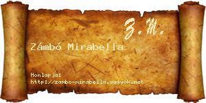 Zámbó Mirabella névjegykártya